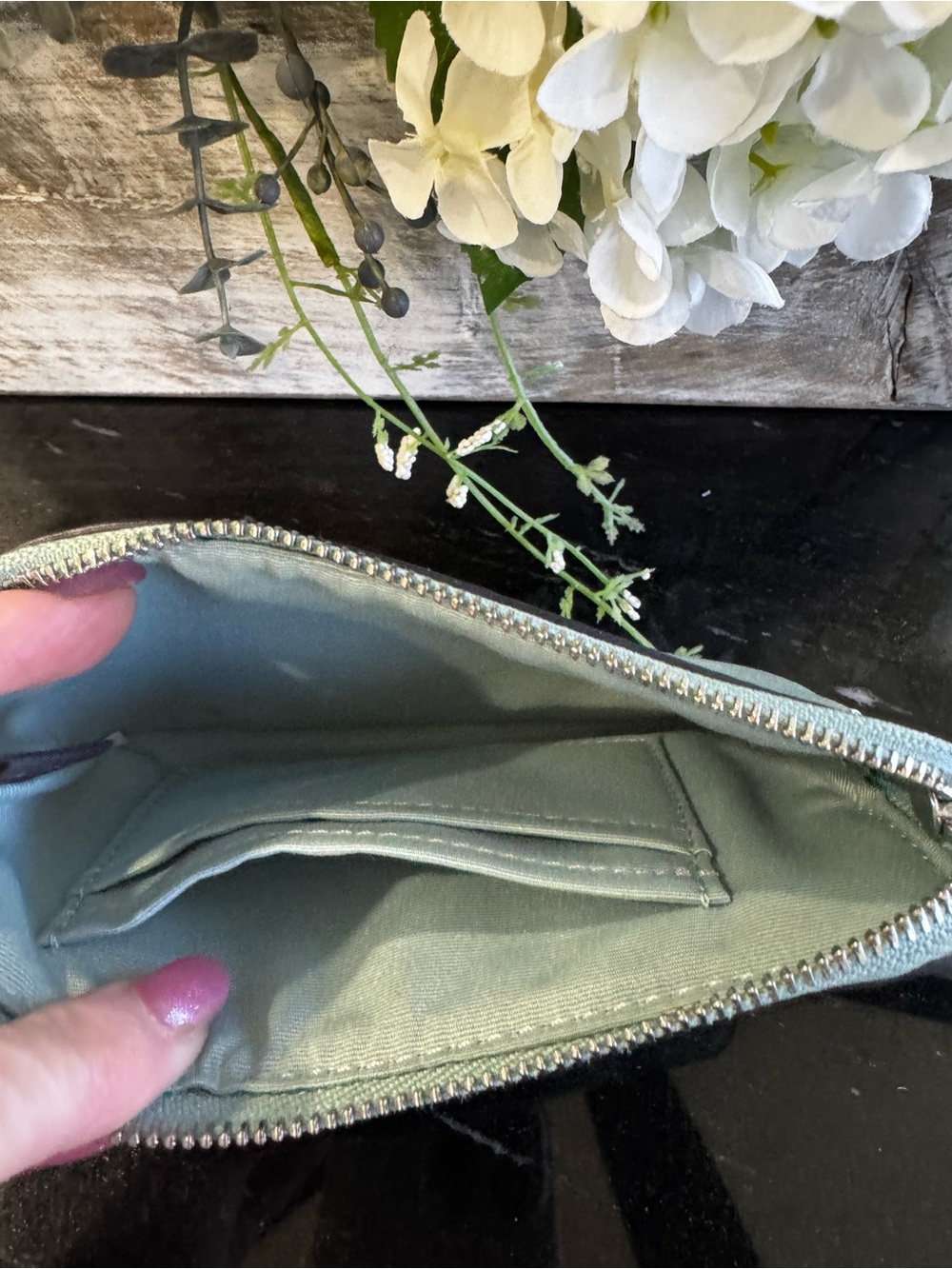 Coach Corner Zip Wristlet in Mystical Flowers - Picture 3 of 3